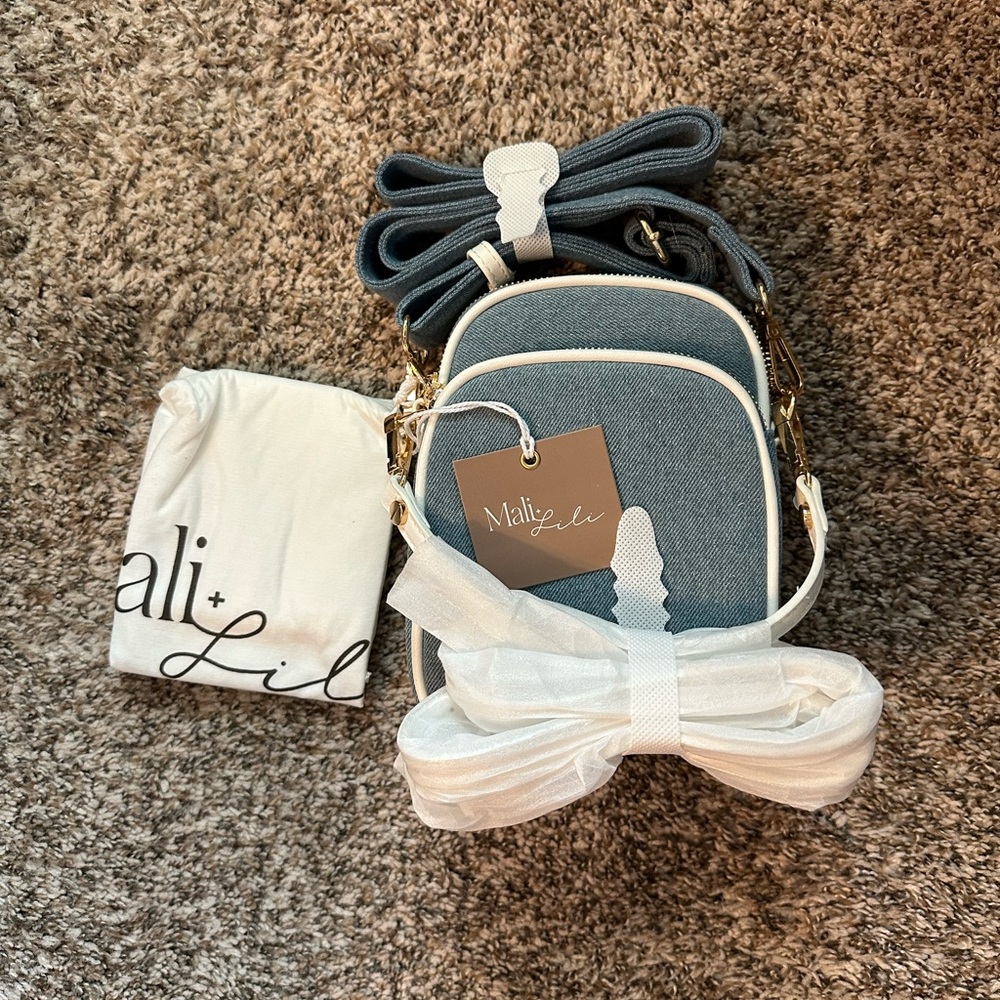 New Anthropolgie Mali+Lili denim crossbody bag